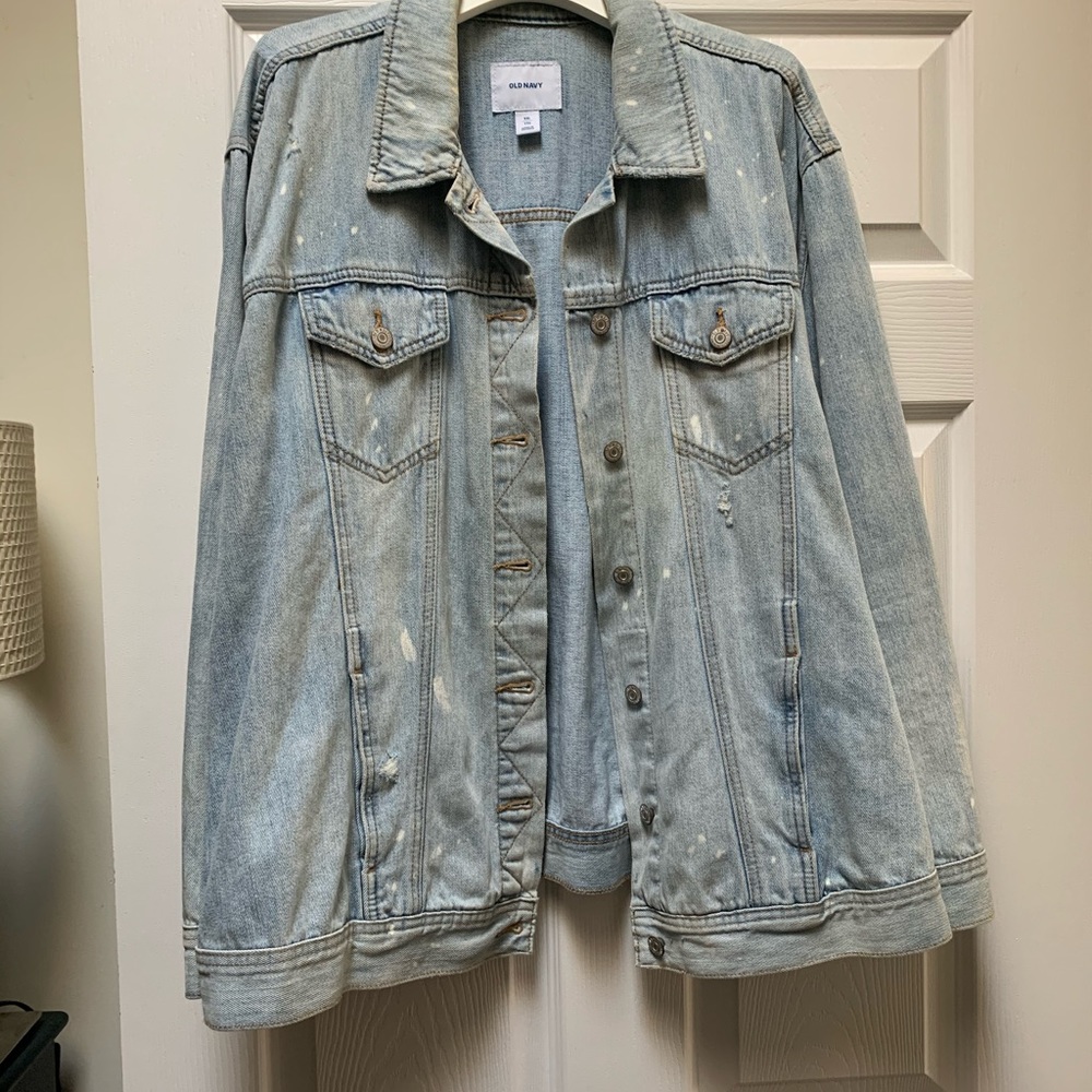 Oversized Distressed Jean Jacket